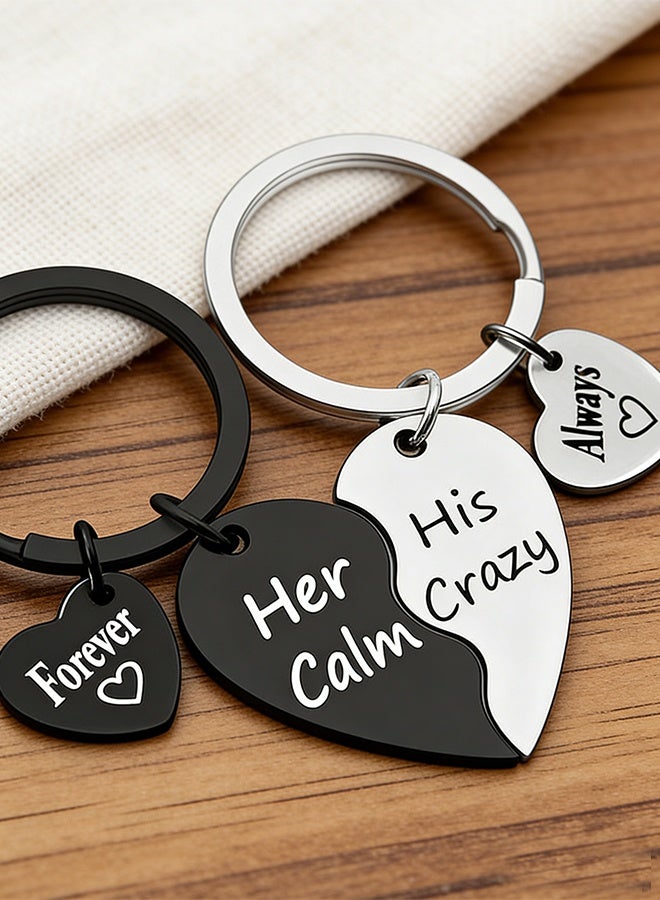 هدية عيد الحب للأزواج، سلسلتا مفاتيح، هدية عيد ميلاد للزوج والزوجة، هدية ذكرى زواج، طقم ميداليات مفاتيح للزفاف، هدية "أحبك" - Image 3